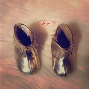 Gold Booted Slippers Size 3